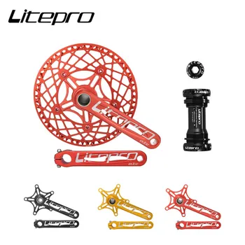 Litepro Elite Õõnes Integreeritud Vänt Keraamiline Laager Kokkukäiv Jalgratas Crankset 130BCD Ühe Chainring Alumiinium Chainwheel