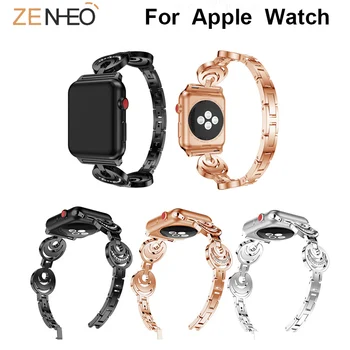 Luksus Rhinestone Apple Watch band seeria 4 3 2 1 40mm 44mm 38mm 42mm Päikest ja kuud Vaadata käevõru naistele rihm wristbands