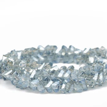 Läbipaistev AB värv sinine 6mm100pcs kolmnurk kristall helmed, tšehhi klaashelmed lahtiselt ehteid teha DIY materjalid