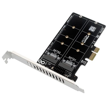 M. 2 SATA et PCIE Konverteerimine Dual Card-Disk Array Kaardi RAID laienduskaardi JMB582 Kiibistik Toetab SSD