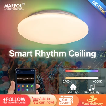 MARPOU Smart Lae Lamp RGB Rütmi 28W30W Läige LED Tuled, WIFI APP hääljuhtimine koos Alexa Valgust, elutoas teenetemärgi