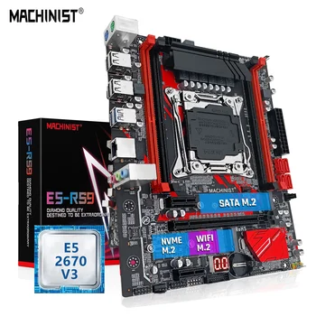 MASINIST E5 RS9 Kit Emaplaadi LGA2011-3 Komplekt Xeon E5 2670 V3 CPU Protsessori Tugi DDR4 RAM Mälu Neli-channel NVME SATA