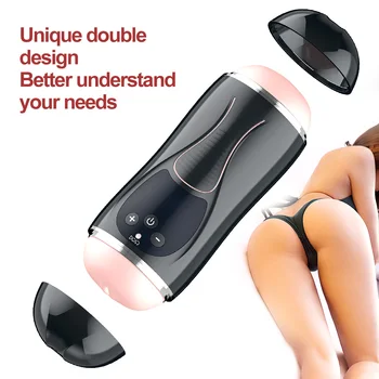 Mees Masturb Mänguasi Automaatne Masturbator Cup Dual Channel 3D Realistlik Vagiina Suu Imemiseks Tuss Blowjob Sex Mänguasjad Täiskasvanud Mehed