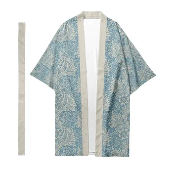 Meeste Jaapani Traditsiooniline Etnilise Pikk Kimono Jakk Naiste Kimono Taime Õie Muster Kimono Särk Yukata Jope 001