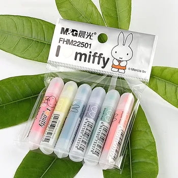 Miffys Kawaii Markeri Cartoon Armas Kuue-Värvi Komplekt Sm-I Pen Pilkupüüdev Pen Mini Kaasaskantav Õppe Sm