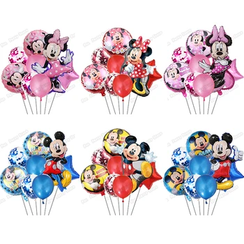 Minni hiirt, foolium õhupallid miki 1. sünnipäeva teenetemärkide lapsed ballon number 1 globos baby shower konfetit lateks pall, mänguasi
