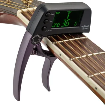 Multifunktsionaalne 2-in-1 Guitar Tuner Kitarri Capo TCapo20 LCD-Akustiline Kitarr Electric Bass Alumiinium