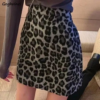 Naiste seelikud Seksikas Leopard Mood Beach Party Clubwear Naine Elegantne Mini Slim Lihtne, Kõik-mängu Ulzzang korea Stiilis Vintage