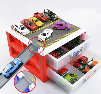 [Naljakas] Auto parklasse, ladustamise kasti Sulamist Luksus Mini auto mudel Carport Auto Garaaž mänguasjade Kogumise mudeli lapsed laps beebi kingitus
