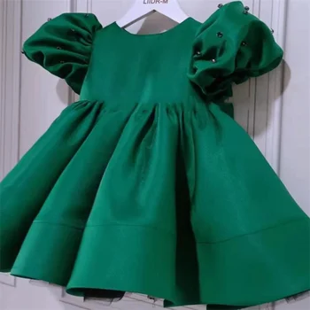 Neet Puhvis Varrukad Lühikesed Varrukad Kleit Laste Kleit Sünnipäeva Printsess Kleit Suvel Uut Sünnipäeva Kleit
