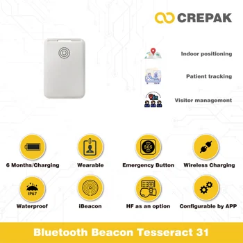 NRF 52810 Veekindel Juhtmevaba Laetav Bluetooth Pääsme Beacon Aktiivne RFID Ibeacon silmas on gaasimull 5.0 Sildi SOS Vajutage Nuppu Tesseract 31