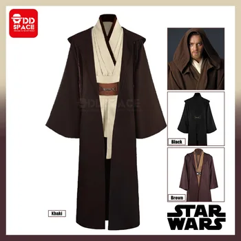 Obi Wan Kenobi cosplay Star Wars cosplay kostüüm Jedi Nõukogu Kenobi Jedi rüütlid Must Pruun Varjatud Müts Halloween Pool