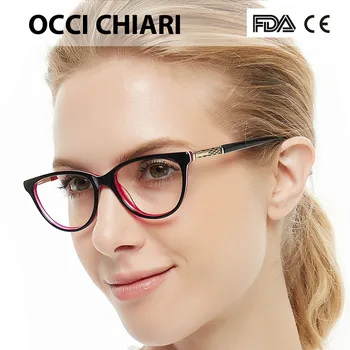 OCCI CHIARI Optilised Klaasid Naiste Retsepti Dekoratiivsed Prillid Raamid Nerd Prillid Lühinägevus Prillid Selge lense lunette