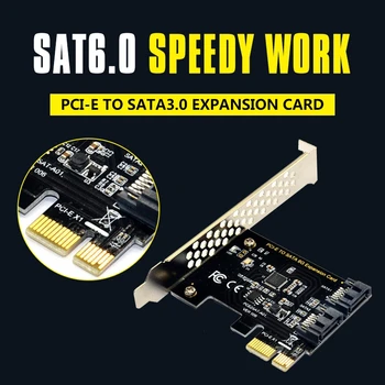 PCI-Express SATA 3 Controller Card, 2-Port SATA Pcie III 6GB/S Sisemine Adapter Converter For Desktop PC Tugi SSD Ja HDD Wit