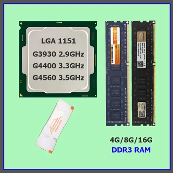 Pentium G4400 CPU 8G Mälu DDR3 Celeron G3930 PROTSESSOR Intel LGA 1151 DDR3 Emaplaadi Desktop Protsessor G4560 koos 16G RAM