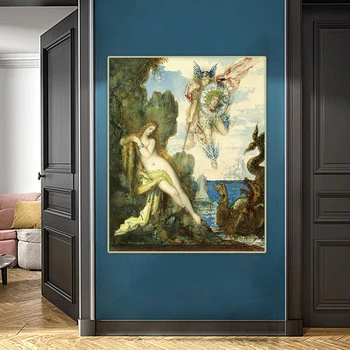 Perseus ja Andromeda poolt Gustave Moreau Lõuend Õli Maali Kunsti Esteetiline Pilt, Plakat Seina Riputamise Decor Kodu Kaunistamiseks