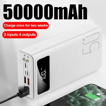 Power Bank 50000mah Välise Aku 2 USB-QC Kiire Laadimine Powerbanks LED-Ekraan, Kaasaskantav Telefon Laadija Xiaomi
