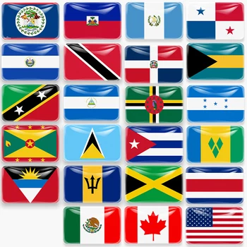 Põhja-Ameerika riigi Lipu all, Külmkapp Magnet Dominikaani Kanada Kuuba Mehhiko Jamaica USA Barbados Grenada, Haiti Nicaragua, El Salvador