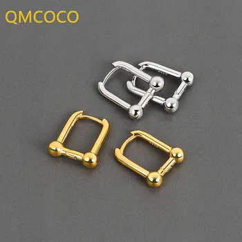 QMCOCO Minimalistlik Hõbeda Värvi Kõrvarõngad Vintage Trenndy Geomeetriline Ellips Käsitöö Kõrvarõngad Aksessuaarid, Ehted Kingitused