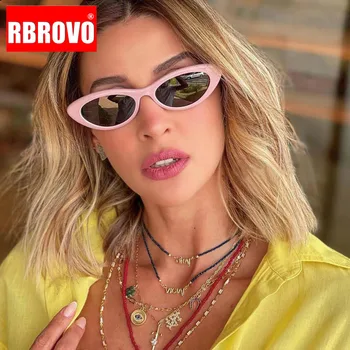 RBROVO 2022 Retro Cateye Päikeseprillid Naistele Luksus Brand Prillid Naiste/Meeste Väikesed Roosad Prillid Naiste Gafas De Sol Mujer UV400
