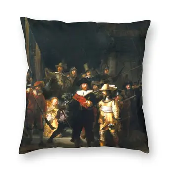 Rembrandt Öö Vaata Padi Prindi maailmakuulsa õlimaal Korrus padjapüür Diivan Kohandatud Pillowcover Home Decor