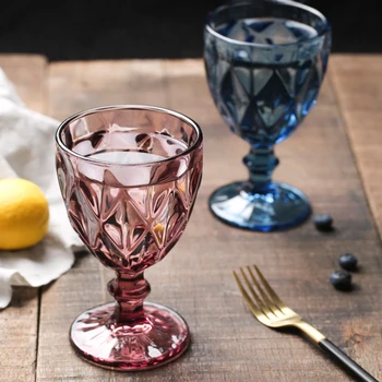 Retro Geomeetria Värvi Veini Klaas Pokaalilaadse Euroopa Stiilis Pulm Baari Poole Dekoratiivsed Jalaga Klaasi Šampanja Drinkware