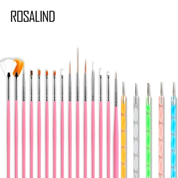 ROSALIND geellakki küüne Pintslit Maniküüri-tööriista Komplekt 3D Pliiats Geel, Akrüül Harjad Liner Küüned Aksessuaarid teenetemärgi Harjad