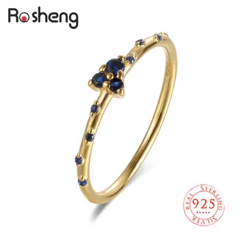 Rosheng Reaalne 925 Sterling Silver Ring Ehted Lilla Sinine Tsirkoon Ripats Sõrme Sõrmus Naistele, Pulmi, Sünnipäeva Kingitus 2022