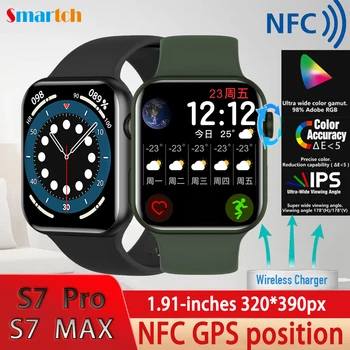 S7 PRO Originaal S7 Max Smartwatch BT Kõne Traadita Eest NFC Käekell Naistele Meeste Smart Watch PK IWO 14 W27 DT7 IWO8 Seeria 7