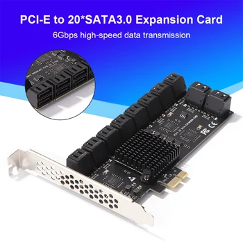 SA3112J PCIE Adapter 20 Port PCI-Express X1, et SATA 3.0 Kontroller laienduskaardi 6Gbps kiire Kaevandamine Ärkaja SATA PCI-E Kohandada