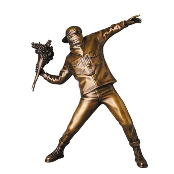 Saadaval Pronks Banksy Lill Pommitaja Vaik Figuriin Inglismaa Street Art Skulptuur Kuju Pommitaja Polystone Joonis Laekuva Kunst