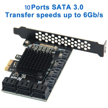 SATA PCIE 1X Adapter 2/4/6/10 Sadamate PCIE X4/X8/X16, et SATA 3.0 6Gbps Määr Ärkaja laienduskaardi SATA III PCI Express Arvuti