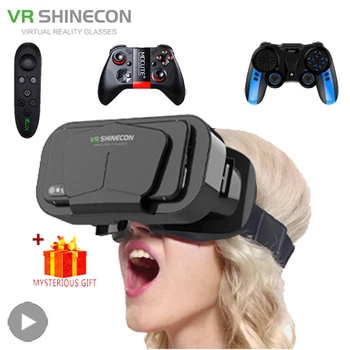Shinecon VR Prillid 3D Peakomplekti Virtuaalse Reaalsuse Seadmete Kiiver Viar Läätsed Jõllitama Nutitelefoni mobiiltelefoni Smart-Kontrolleriga