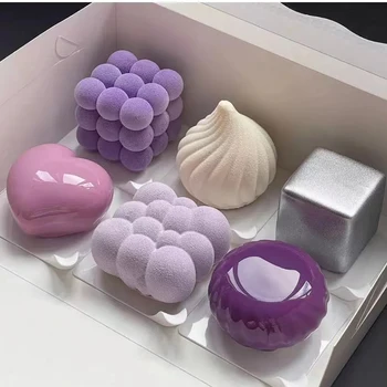 Silikoon Hallituse Saia 3D Kook Disain Mini Cupcake Mousse Muffin Südame Mull Square Küpsetamine Hallituse
