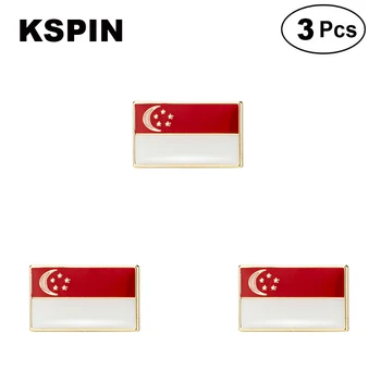 Singapur Ristkülikukujuline 18*10mm Rinnamikrofon Pin-Prossid Sõrmed Lipu embleem Sõle Märgid