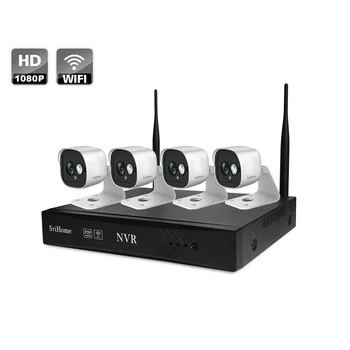 Sricam Mini Network Video Recorder 1080P Väljas Veekindel Kaamera 4 Channel NVR Wireless Security Kit videovalve Süsteem
