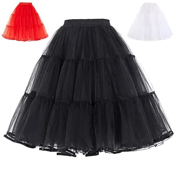 Suvel Alusseelikud Pundunud Organza Seelik Retro, Vintage Kleit Underskirts Naiste Kõvadele Pluss Suurus Tants Crinoline Petticoat Valge