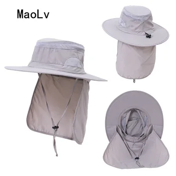 Suvel UPF50+ Päike Mütsid Naised Meeste Veekindel Kalapüügi Müts Kaela Klapp Matkamine Kork Väljas Uv Kaitse Safari Kopp Müts