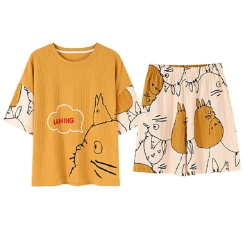 Suvel uued Naiste Pidžaamad Cartoon Pidžaama Komplekti Sleepwear Vabaaja Nightwear Pijama Mujer lühikesed Püksid lühikesed varrukad M-2XL kodu riiete komplekt