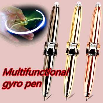 Sõrme Gyro Pastapliiats LED Metallist Loominguline Multifunktsionaalne Dekompressiooni Pen Sõrme Gyro Pöörleva Dekompressiooni Artefakt