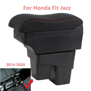 Taga Kast, Honda Fit Jazz 3 2014-2020 2015 2016 2017 2018 2019 käetugi Center Storage Box USB Led Auto Tarvikud