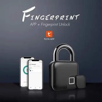 Tuya Smart Bluetooth Biomeetriliste Sõrmejälgede Tabalukud ,USB Laetav, Smart Security Lock, Jagamise Kontrolli Perekonna