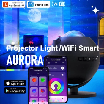 Tuya Smart WiFi, Dataprojektor, Aurora Galaxy Laser Tähistaevast Projektor Poole Öö, Valgus, Muusika Kõlar Koos Alexa Google Kodu
