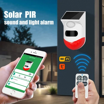 Tuya Smart WiFi Väljas Päikese PIR Alarm, Kaugjuhtimisega Traadita Süsteemi Sireen Veekindel 433MHz Juhtmevaba Valve Turvalisuse Strobe Sireen