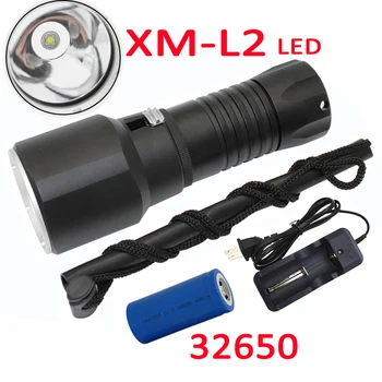 Utral Särav 1500LM XM-L2 LED Taskulamp, Sukeldumine Veekindel Taskulamp Veealuse Tõrvik Lamp + 32650 Aku + AC Laadija