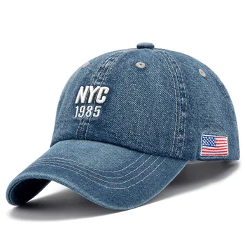 Uue Brändi NYC Denim Baseball Cap Mehed Naised Tikandid Kirja Teksad Snapback Müts Casquette Suvel Spordi USA Hip-Hop ühise Põllumajanduspoliitika Gorras