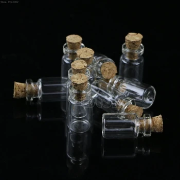 Uued 10tk/palju 0,5 mL Mini Väike Tilluke Selge Korgist Korgiga Klaasist Pudelid Viaali Hulgimüük