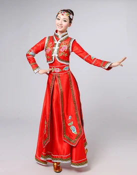 Uus Daamid Mongoolia Top Kaussi Etendus Kostüüm Emane Punane Kleit Staadiumis Täitmiseks Riided Sinine Kleit Mongoolia