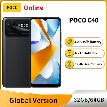 Uus Globaalne Versioon POCO C40 C 40 Okta Core Mobiiltelefon 6000mAh Suur Aku 6.71