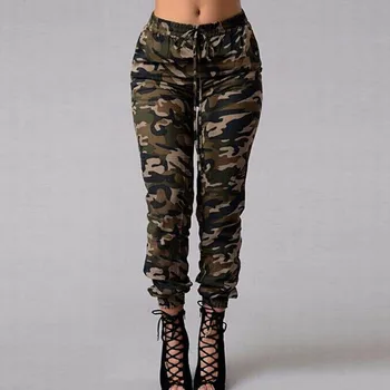 Uus Naiste Camo Lasti Kõrge Vöökoht Hip-Hop Püksid Püksid Sõjalise Armee Võidelda Kamuflaaž Pikad Püksid Kuuma Capris Pluss Suurus S-2XL Uus